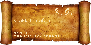 Kraft Olivér névjegykártya